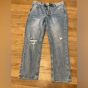 Twelve By Ontwelfth Women's Button-Fly High‎ Rise Light Wash Blue Jeans Size 27